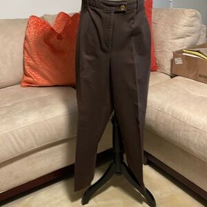 Chocolate brown Ann Klein cotton blend pants.